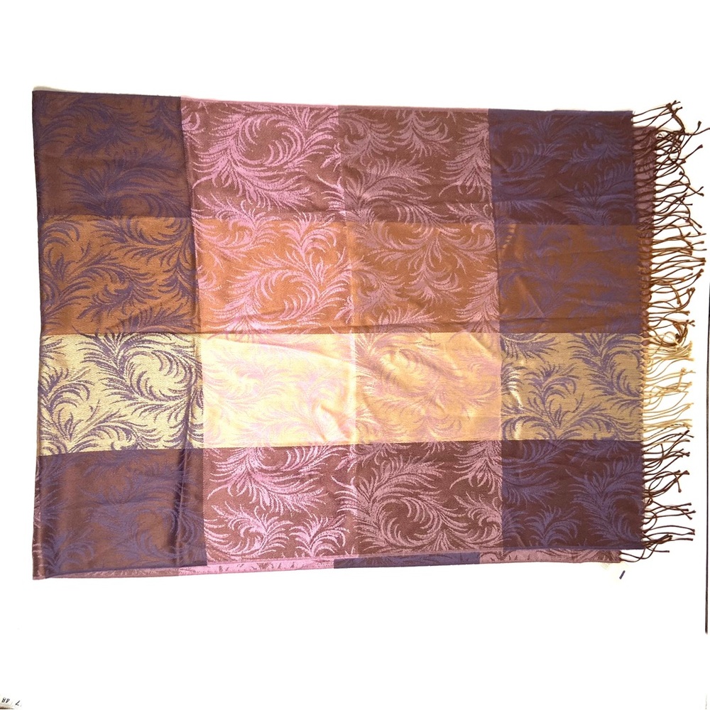 LORD & TAYLOR Purple Jacquard Print Scarf - Picture 4 of 13